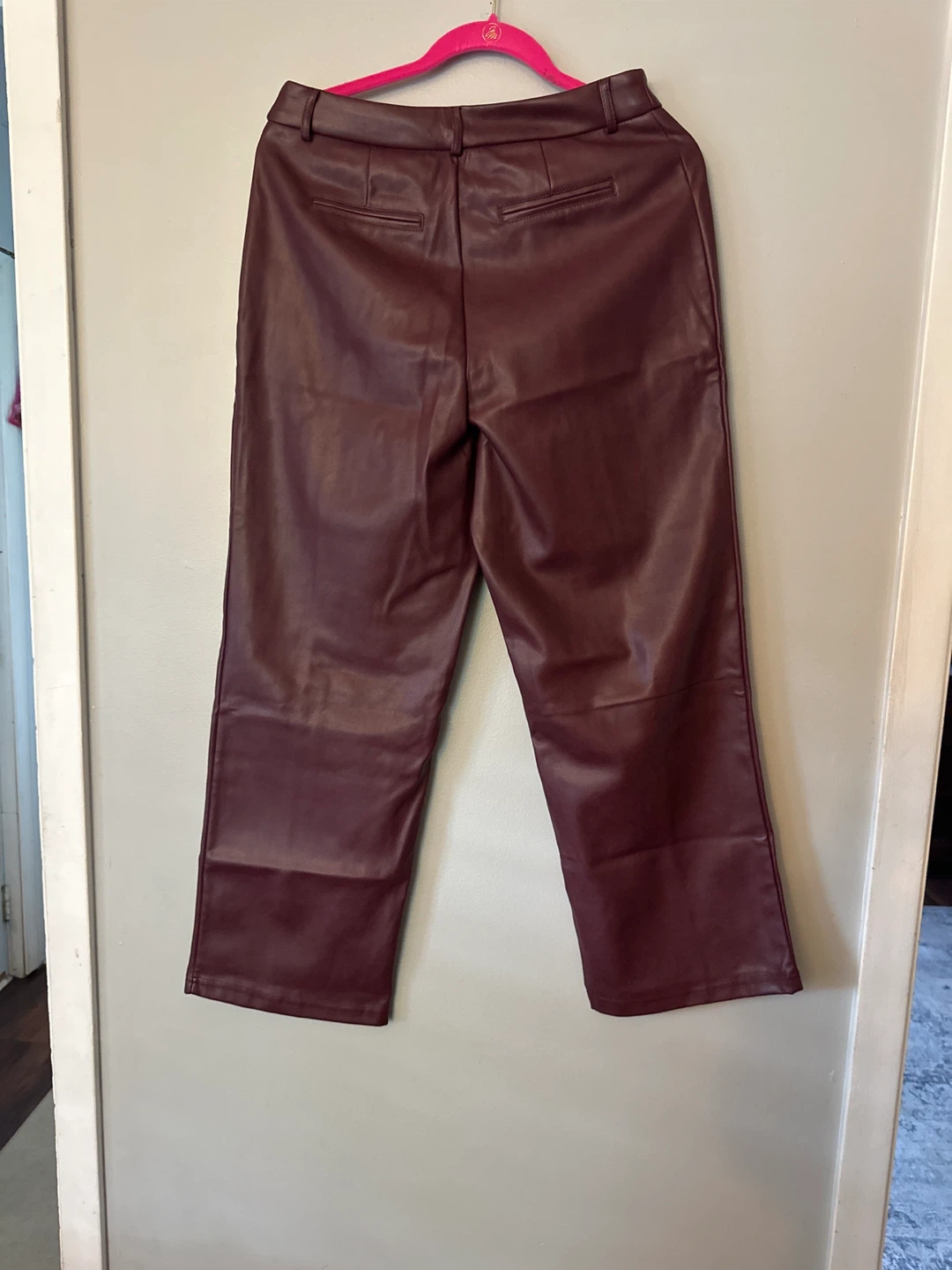 Kathy Ireland Faux Leather Pants Burgundy - photo 3
