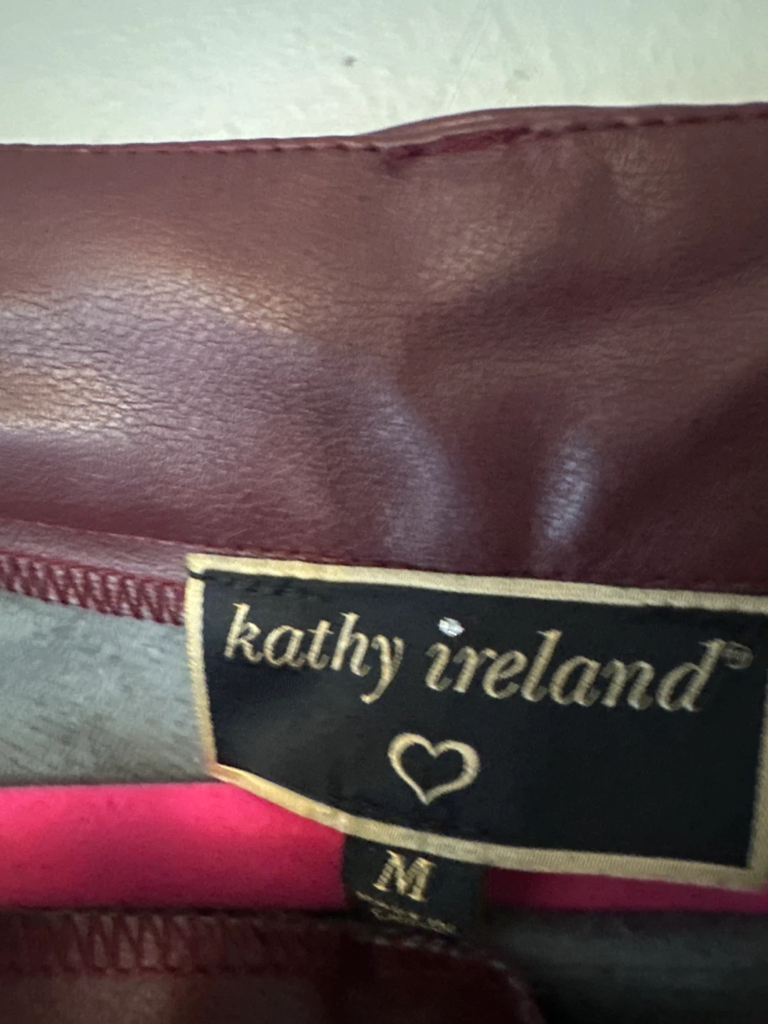 Kathy Ireland Faux Leather Pants Burgundy - photo 4