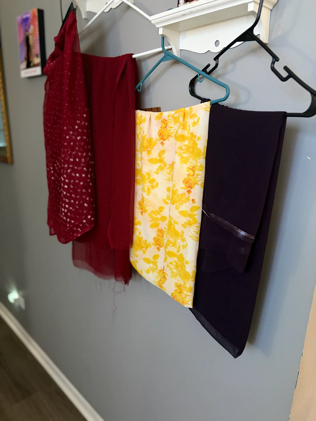 Set of 4 Decorative Scarves/Dupattas Chiffon Brand New