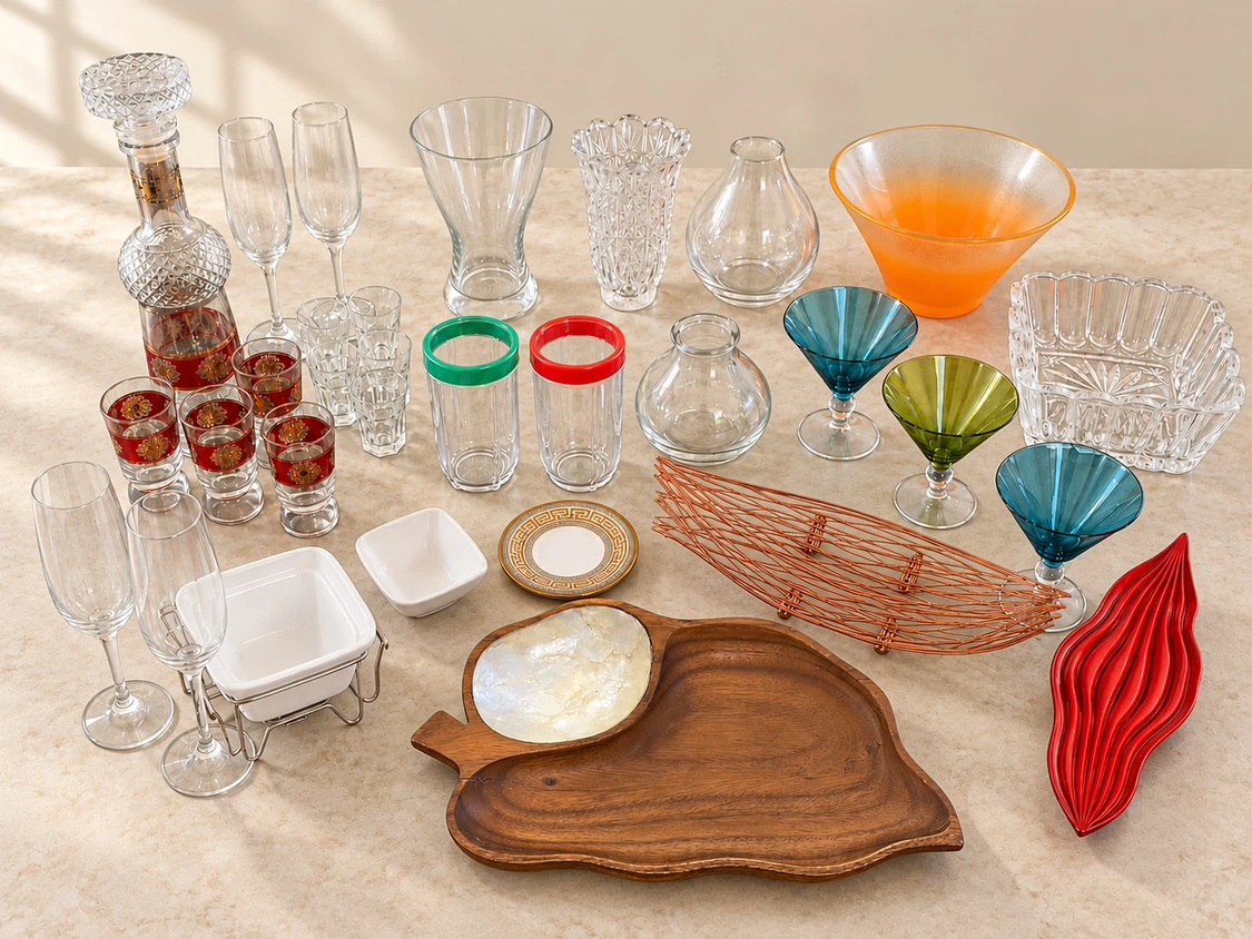 Assorted Home Decor and Glassware Collection
