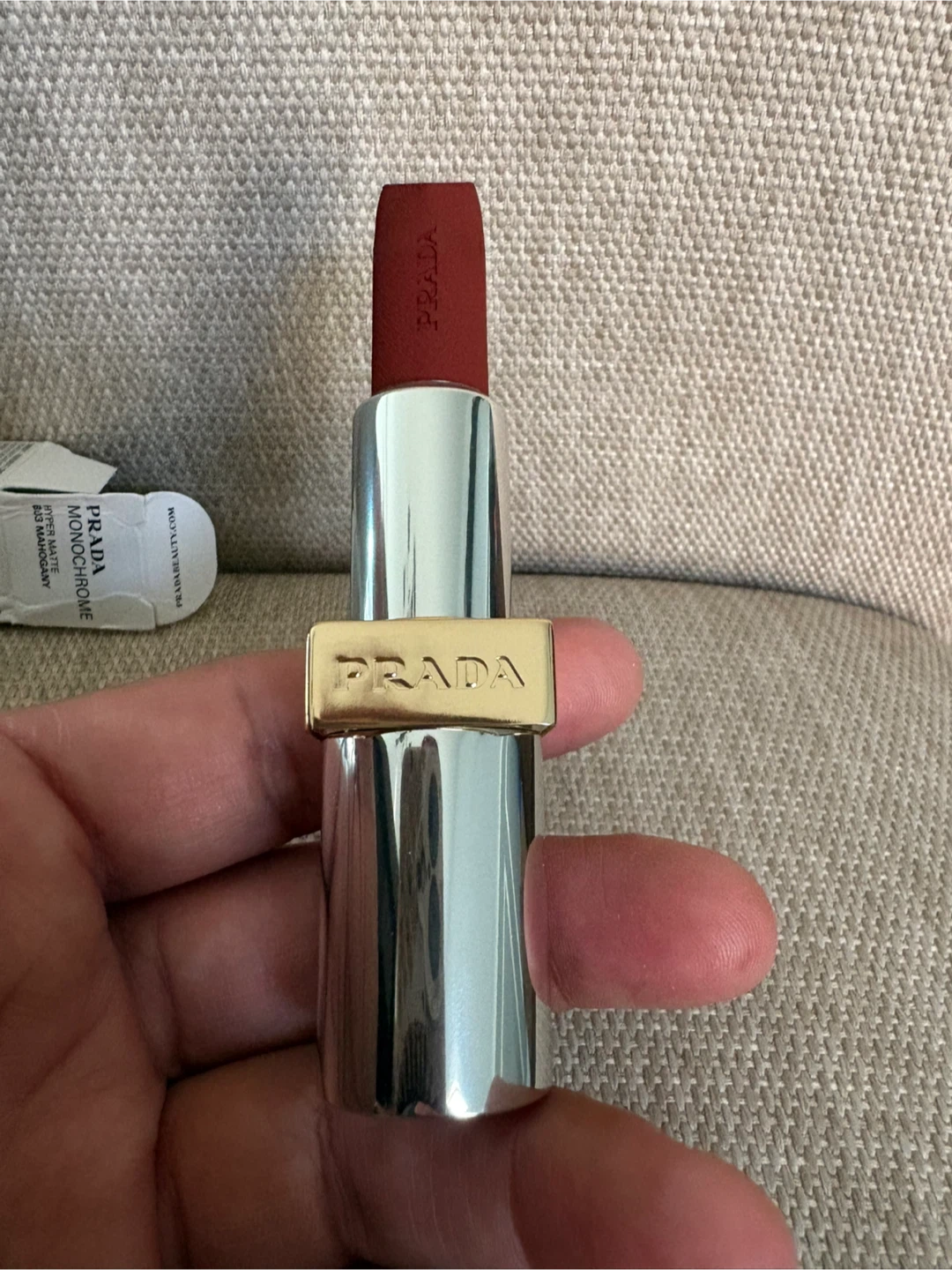 Prada Monochrome Hyper Matte Lipstick B03 Mahogany