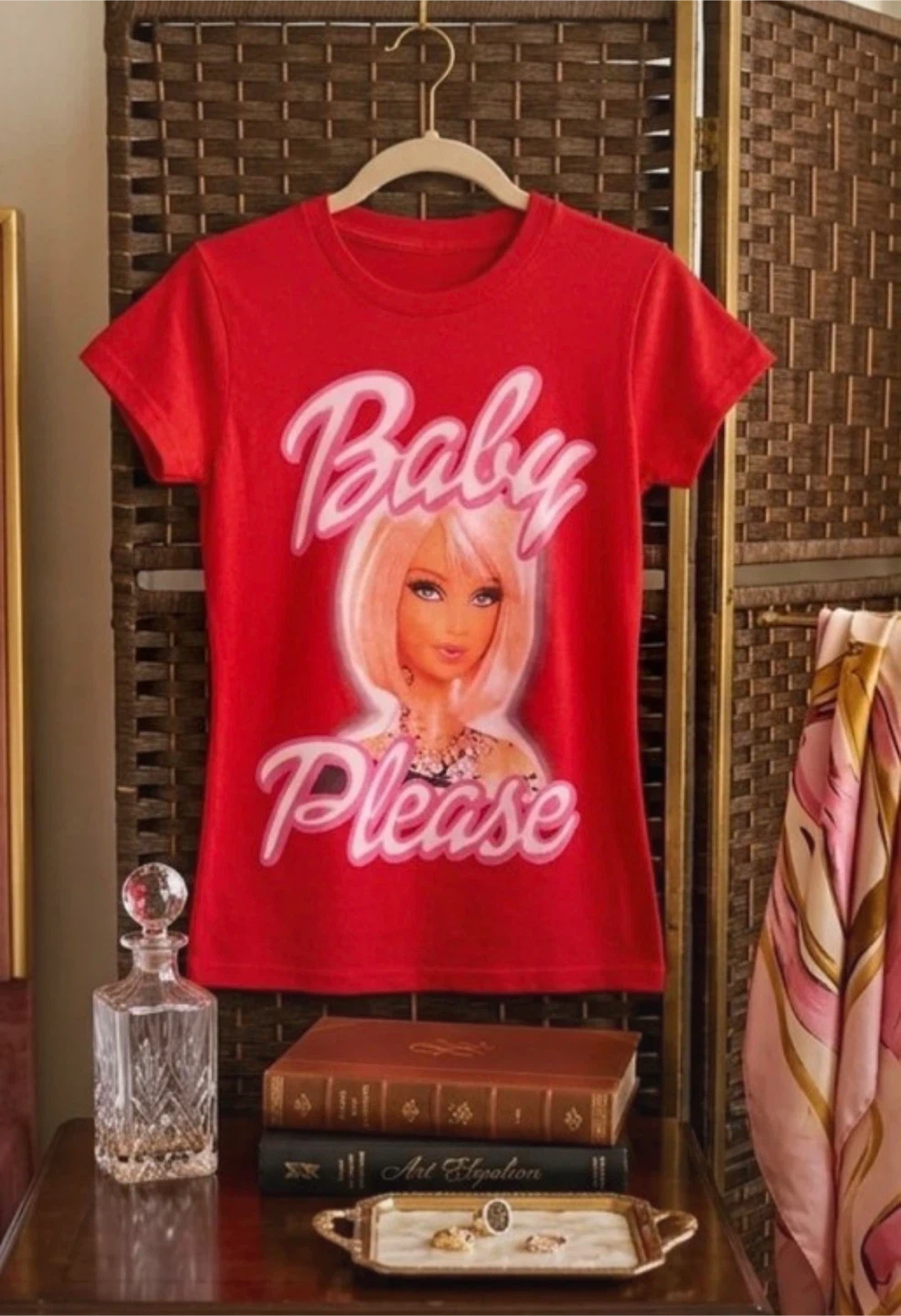 Red Baby Please T-Shirt s/ M or L