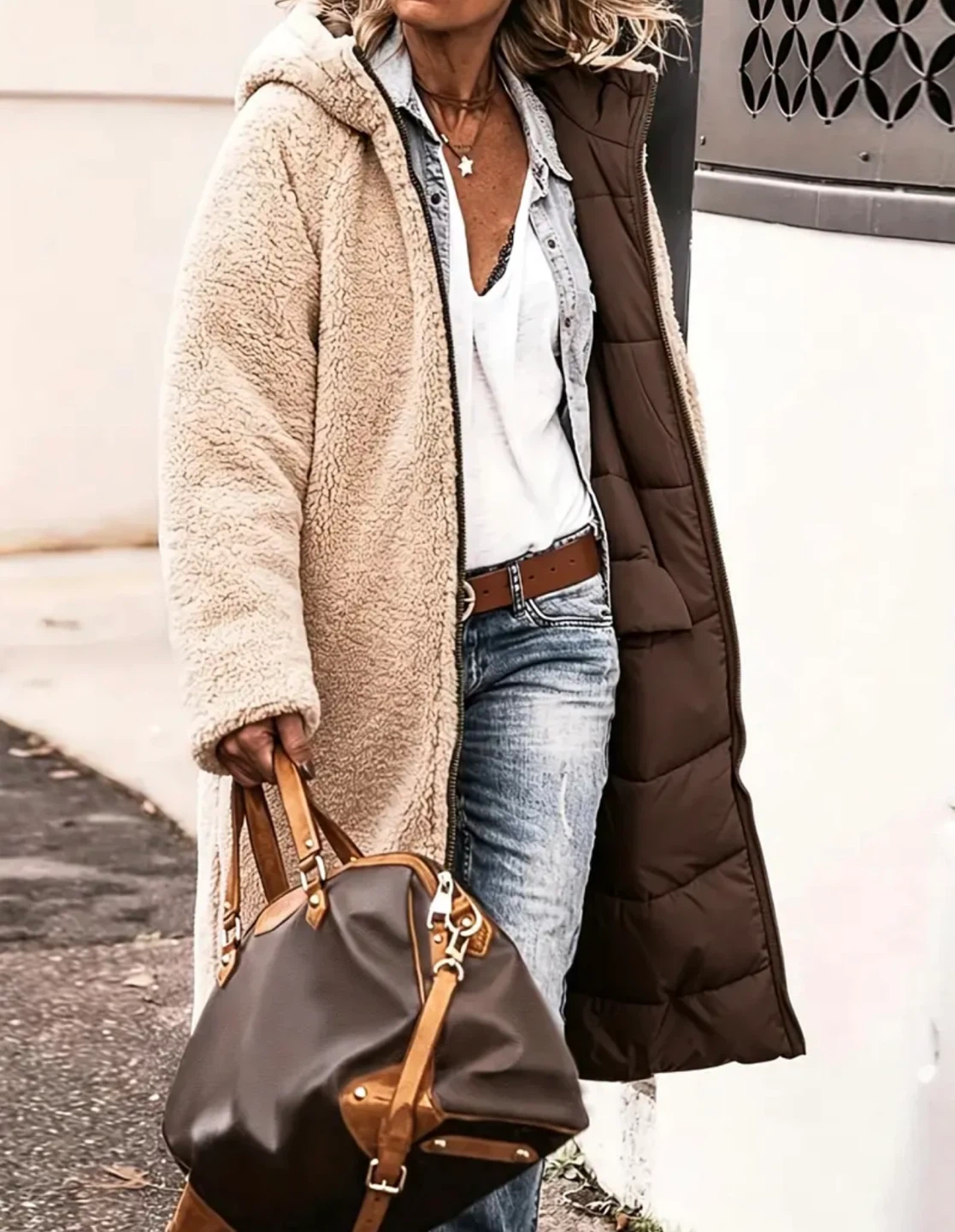 Reversible Hooded Long Coat - photo 2