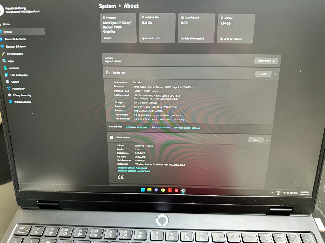 Laptop Gaming Lenovo Legion 5 15AHP10