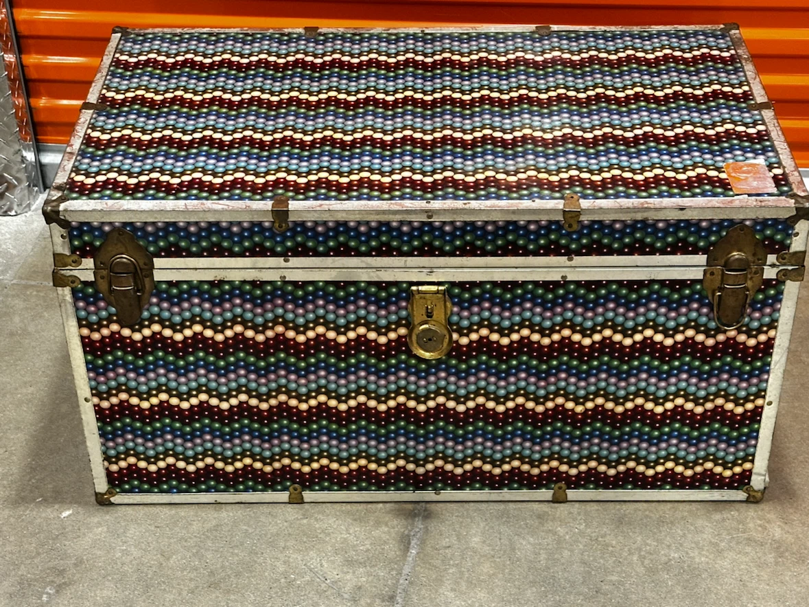 Vintage Union Trunk With Rare Colourful  Finish