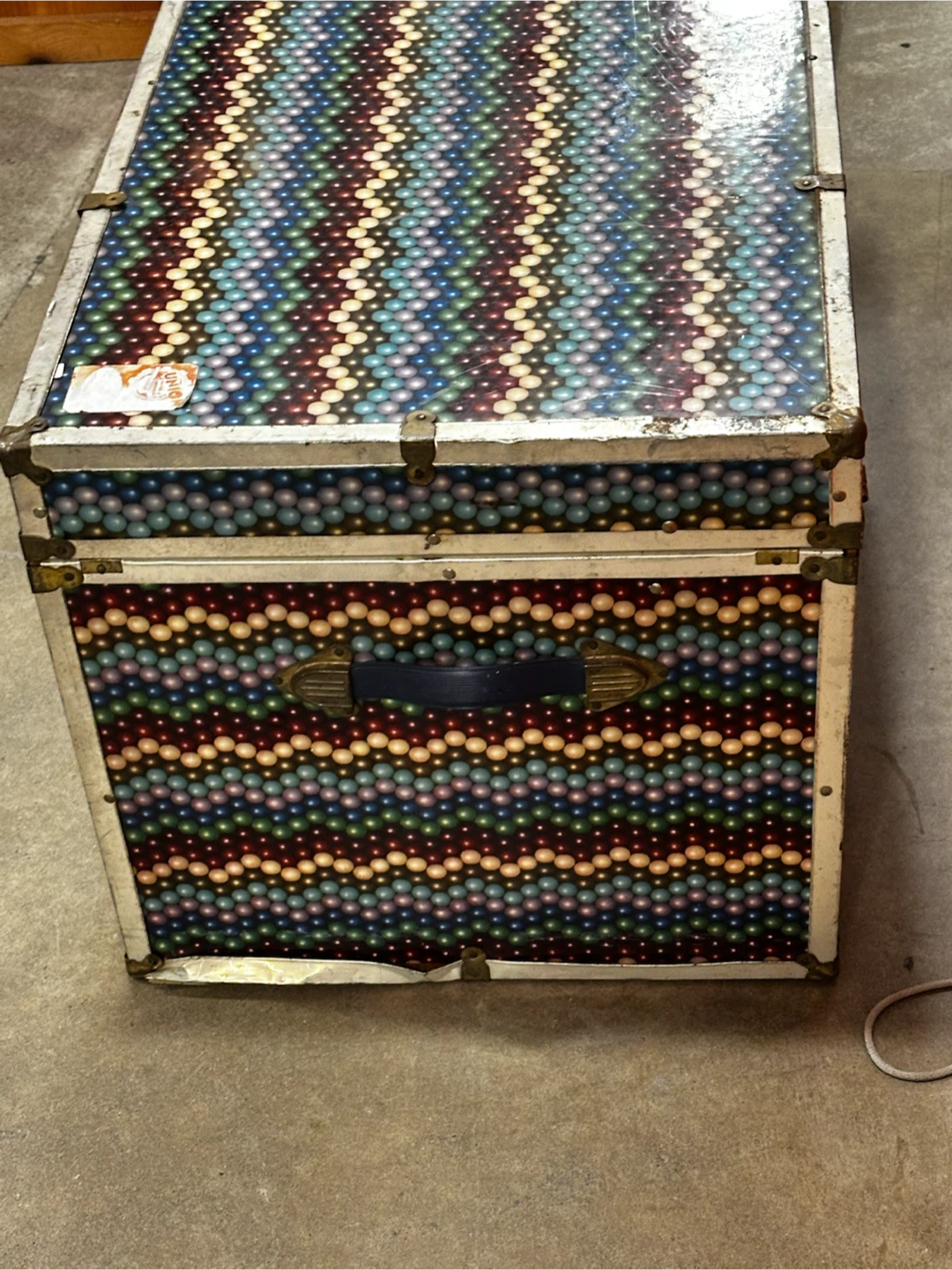 Vintage Union Trunk With Rare Colourful  Finish - photo 3