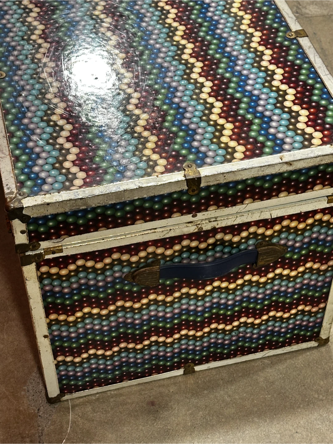 Vintage Union Trunk With Rare Colourful  Finish - photo 4