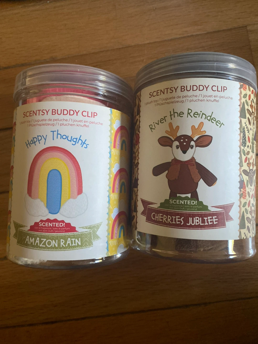 Two Scentsy Buddy Clips: Rainbow and Reindeer