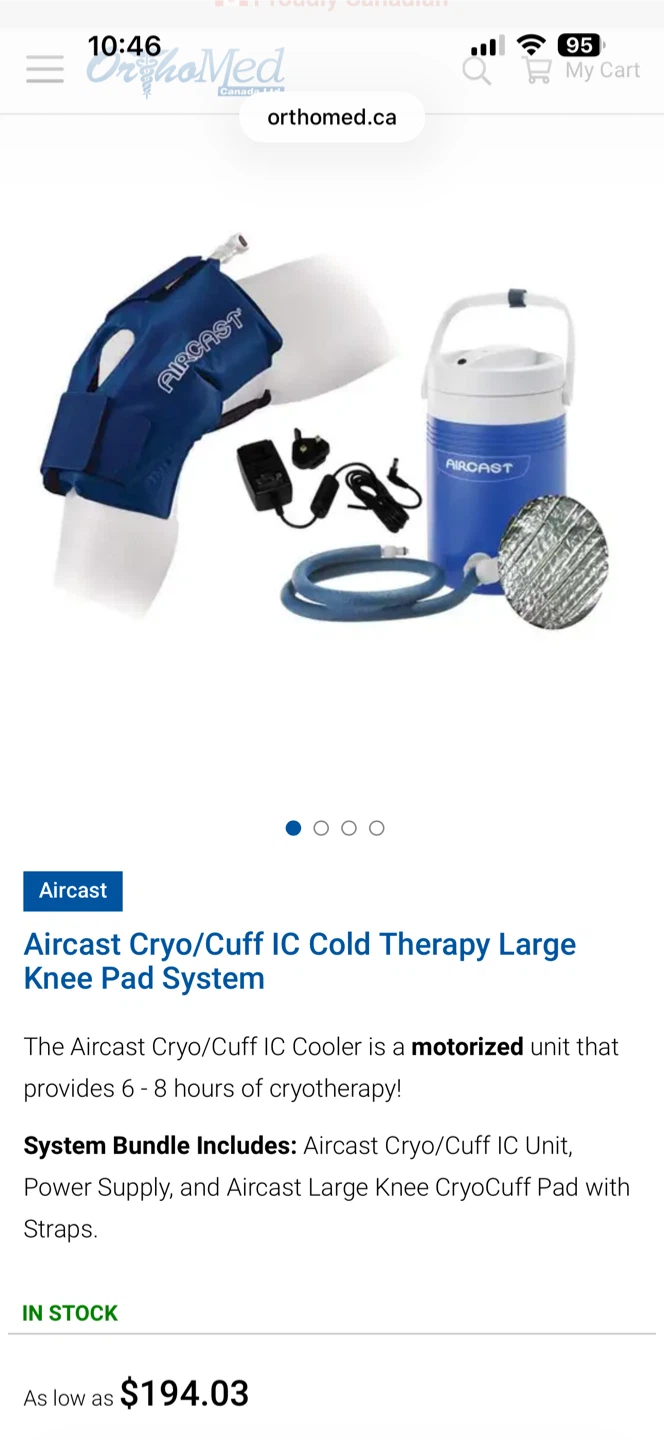 Air cast cryo - cuff knee and shoulder cold therapy system - photo 5