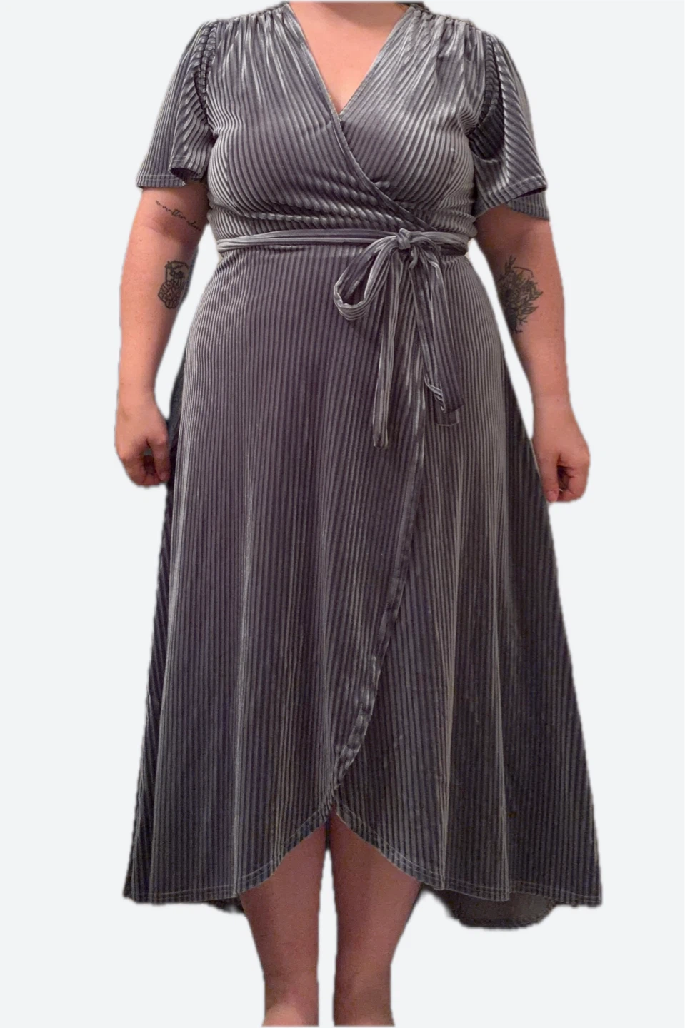 Simplee Plus Velour Wrap Dress