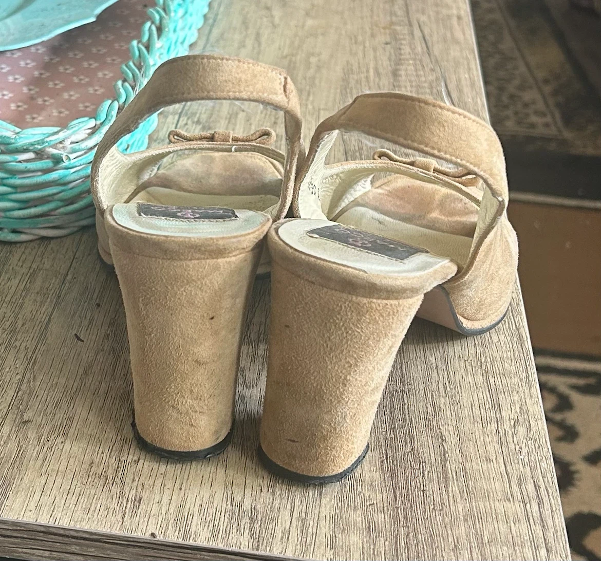 Vintage MARCO Suede Slingbacks / Peep-Toe Heels – Made in Italy - photo 2