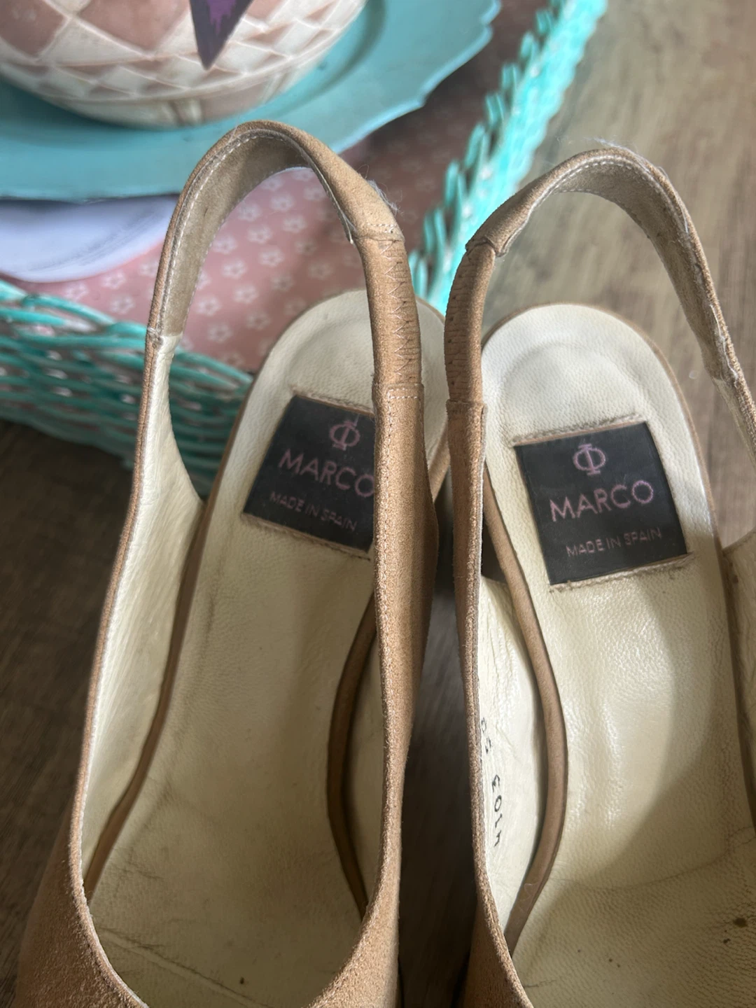 Vintage MARCO Suede Slingbacks / Peep-Toe Heels – Made in Italy - photo 3