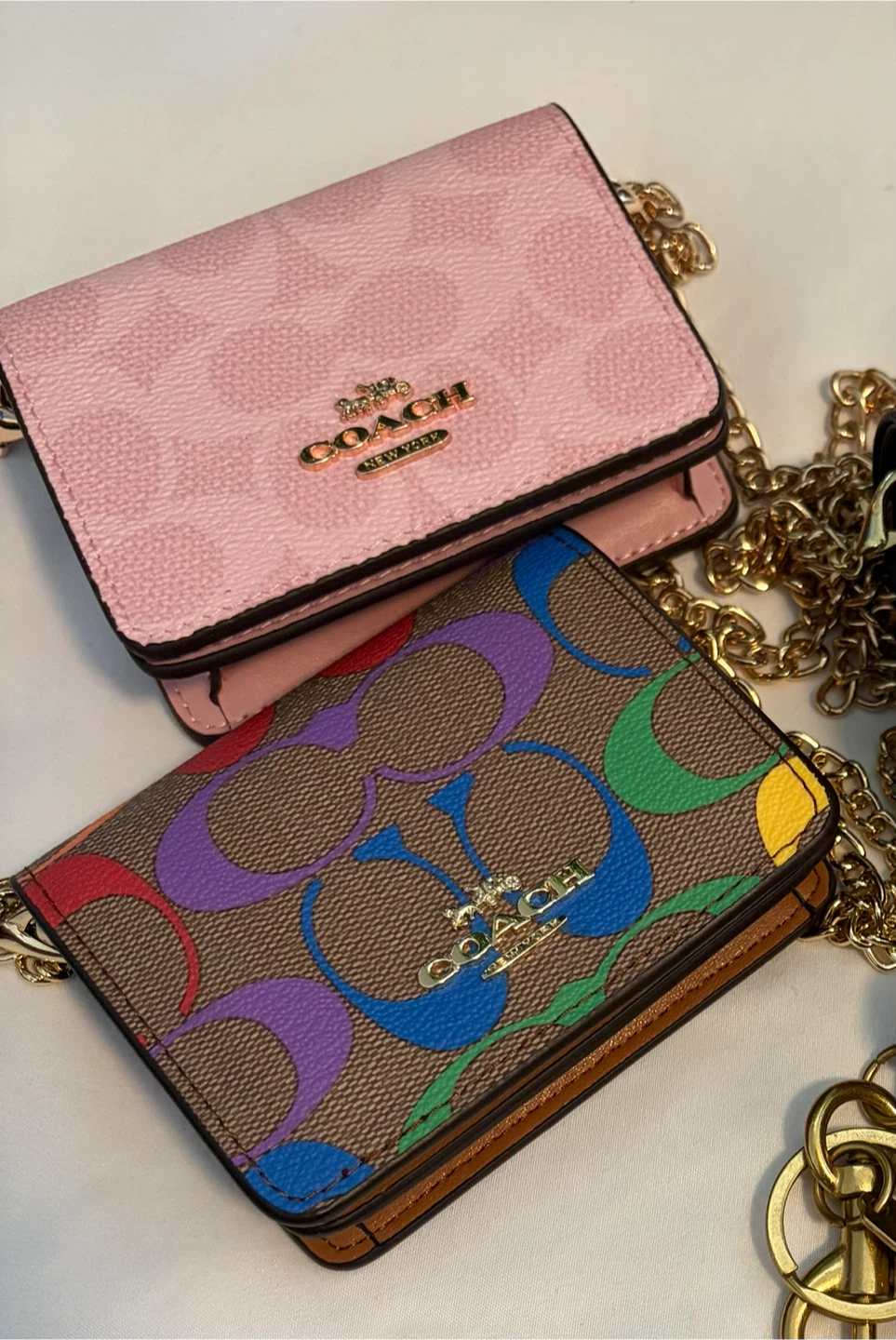Two Coach Card Case Crossbody Bags