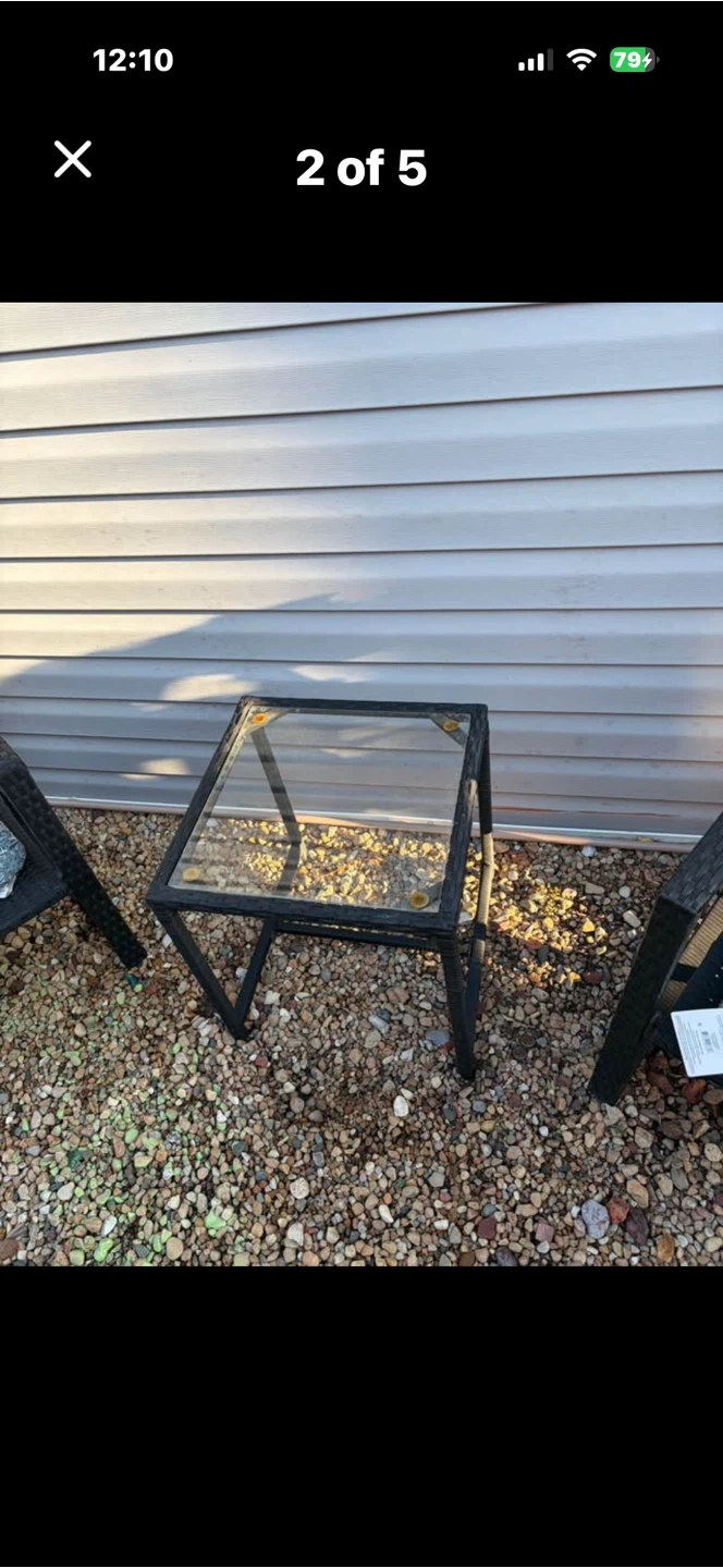 Black Rattan Outdoor Chair and Table Set - photo 4