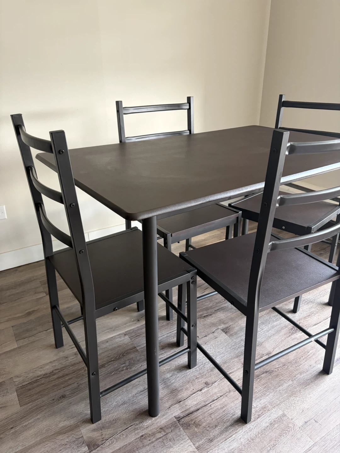 Black Dining Table with Four Chairs - photo 2