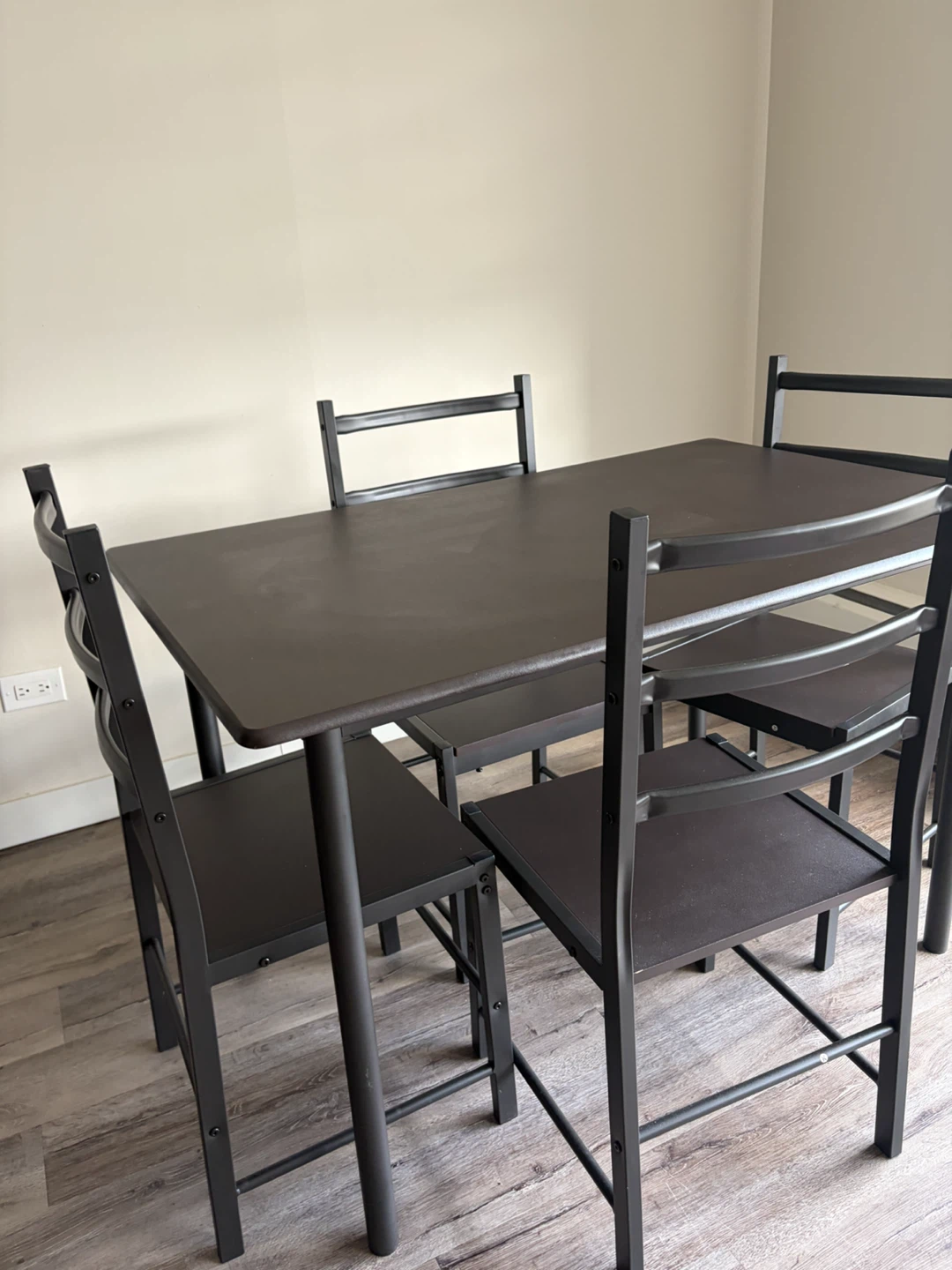 Black Dining Table with Four Chairs - photo 3