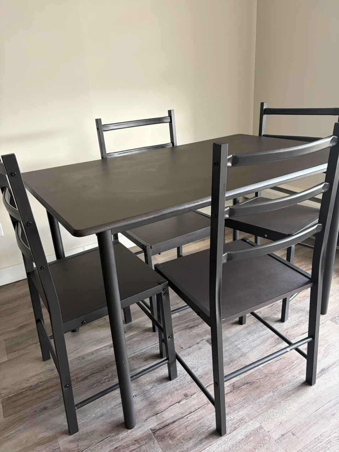 Black Dining Table with Four Chairs - photo 4