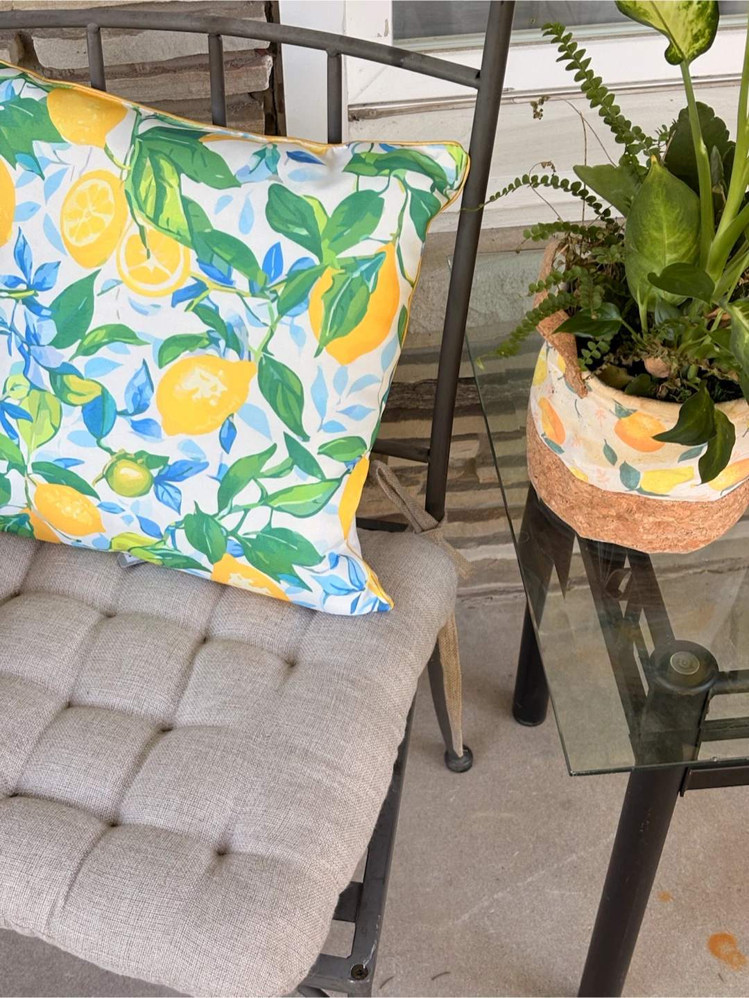 Two Metal Patio Chairs with Cushions - photo 3