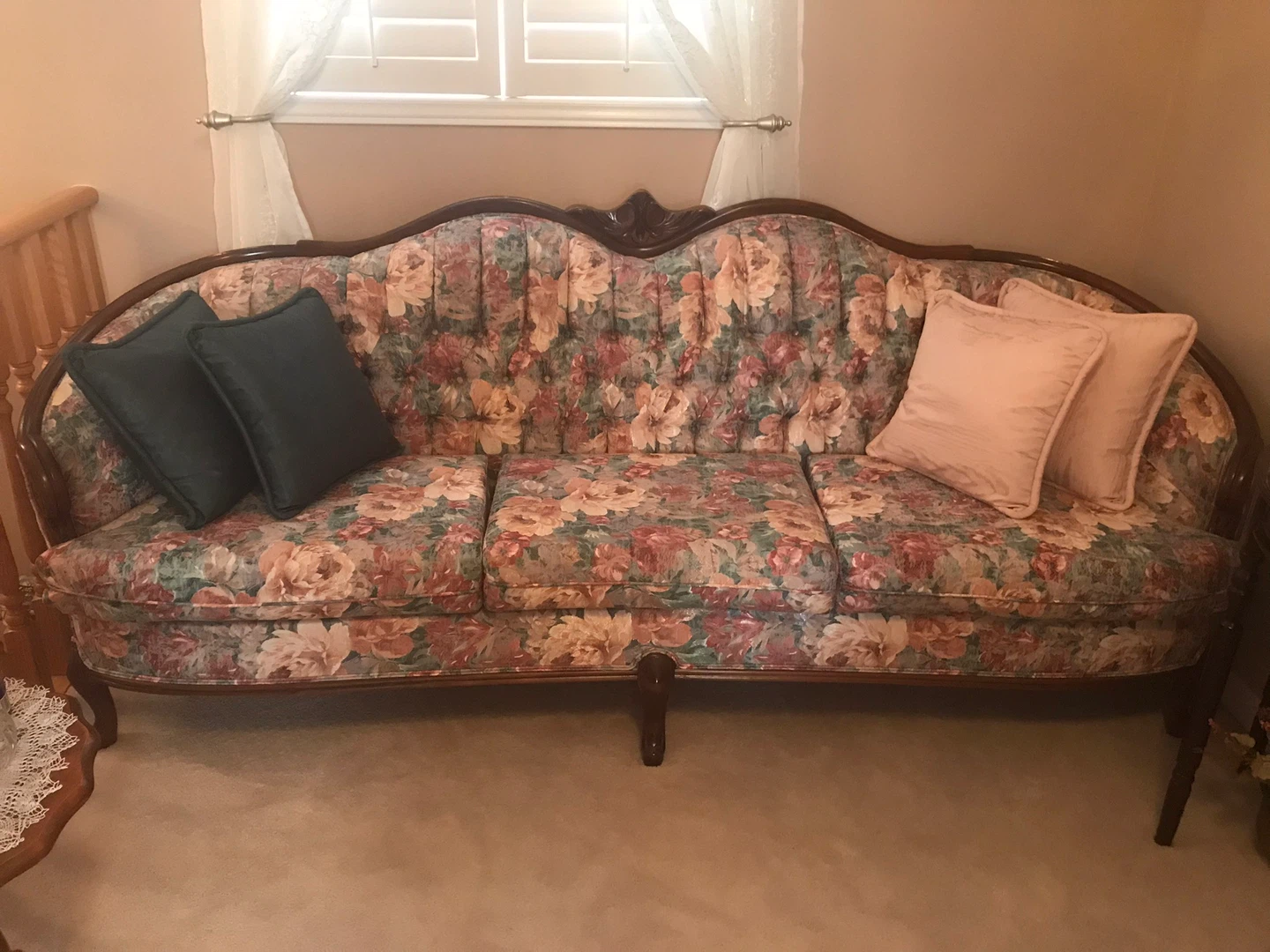 Vintage Floral Three-Seater Sofa