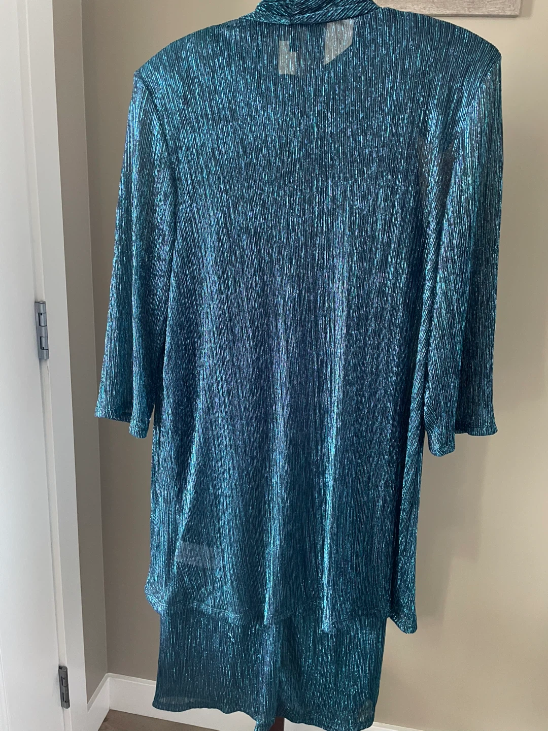 Laura Plus Teal Shimmer Dress and Jacket Set - photo 2