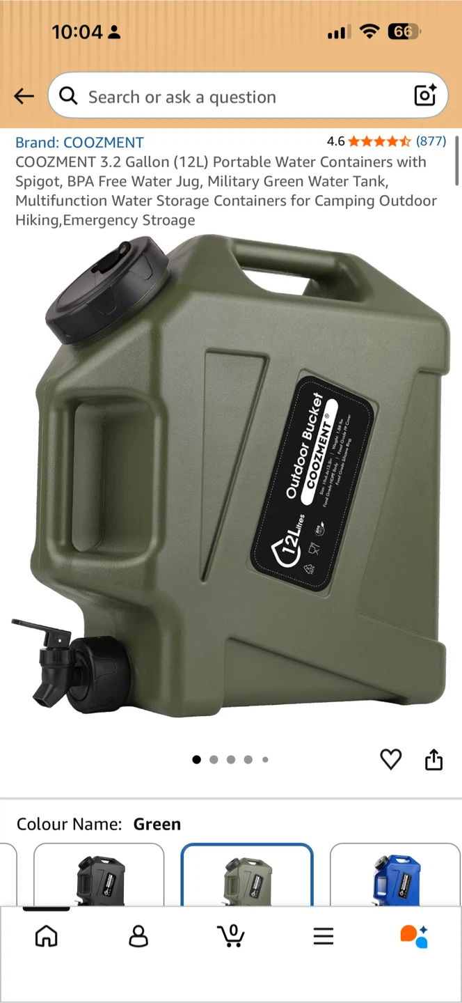 COOZMENT 12L Portable Water Container