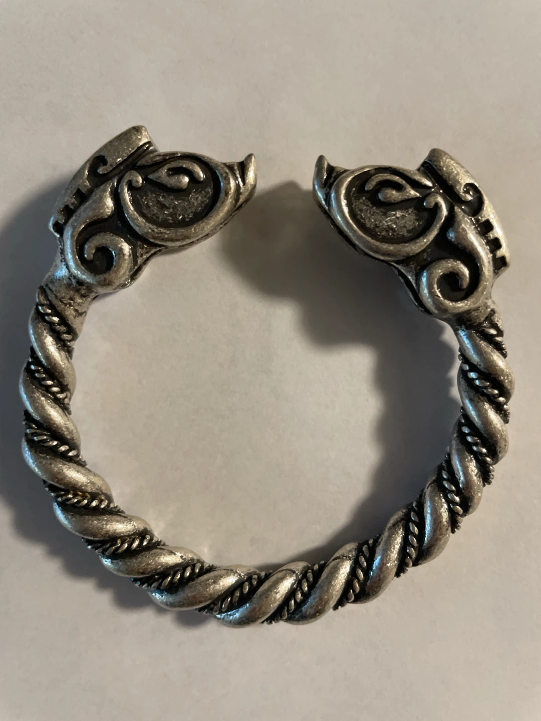 Viking style double head Bird bangle bracelet