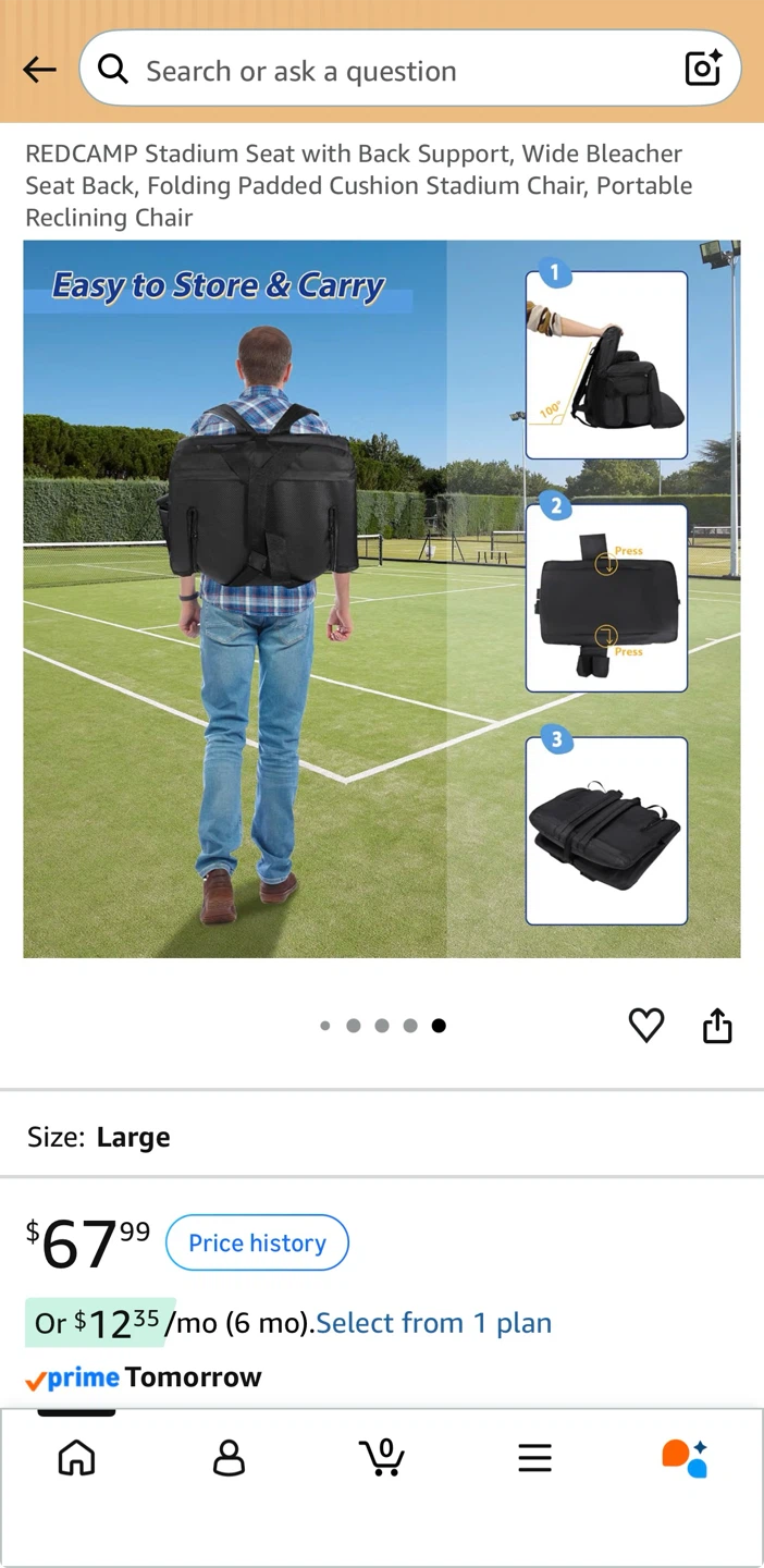REDCAMP Folding Stadium Seat