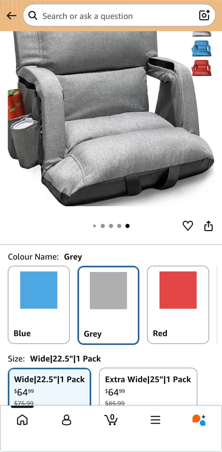 yeyeeyyee Wide Stadium Seat with Back Support - Grey - photo 2