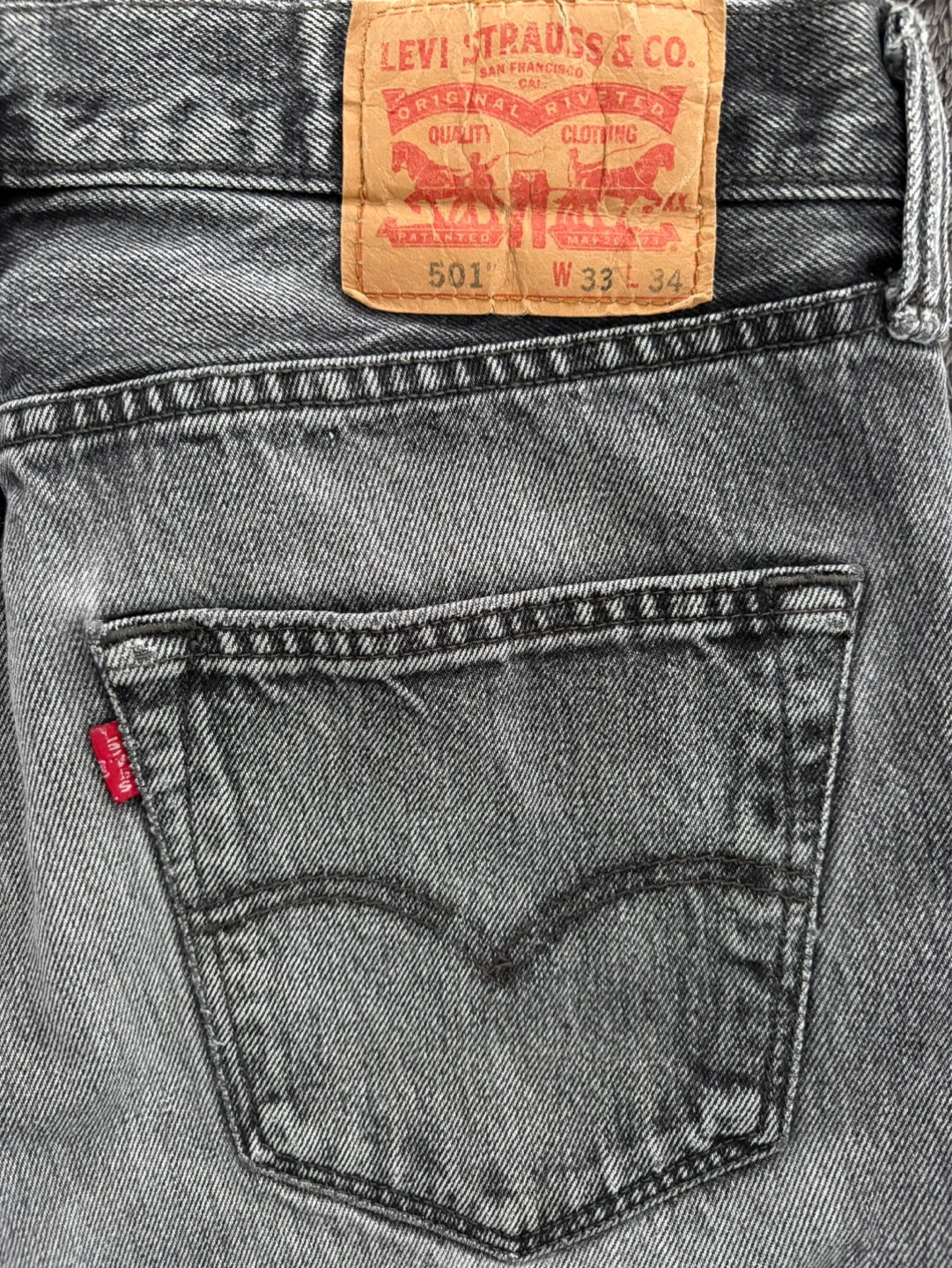 Levi's 501 Original Fit Jeans Gray W33 L34 - photo 4
