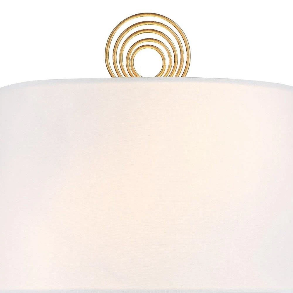 Gold Metal Wall Sconce with White Shade 2 - photo 2