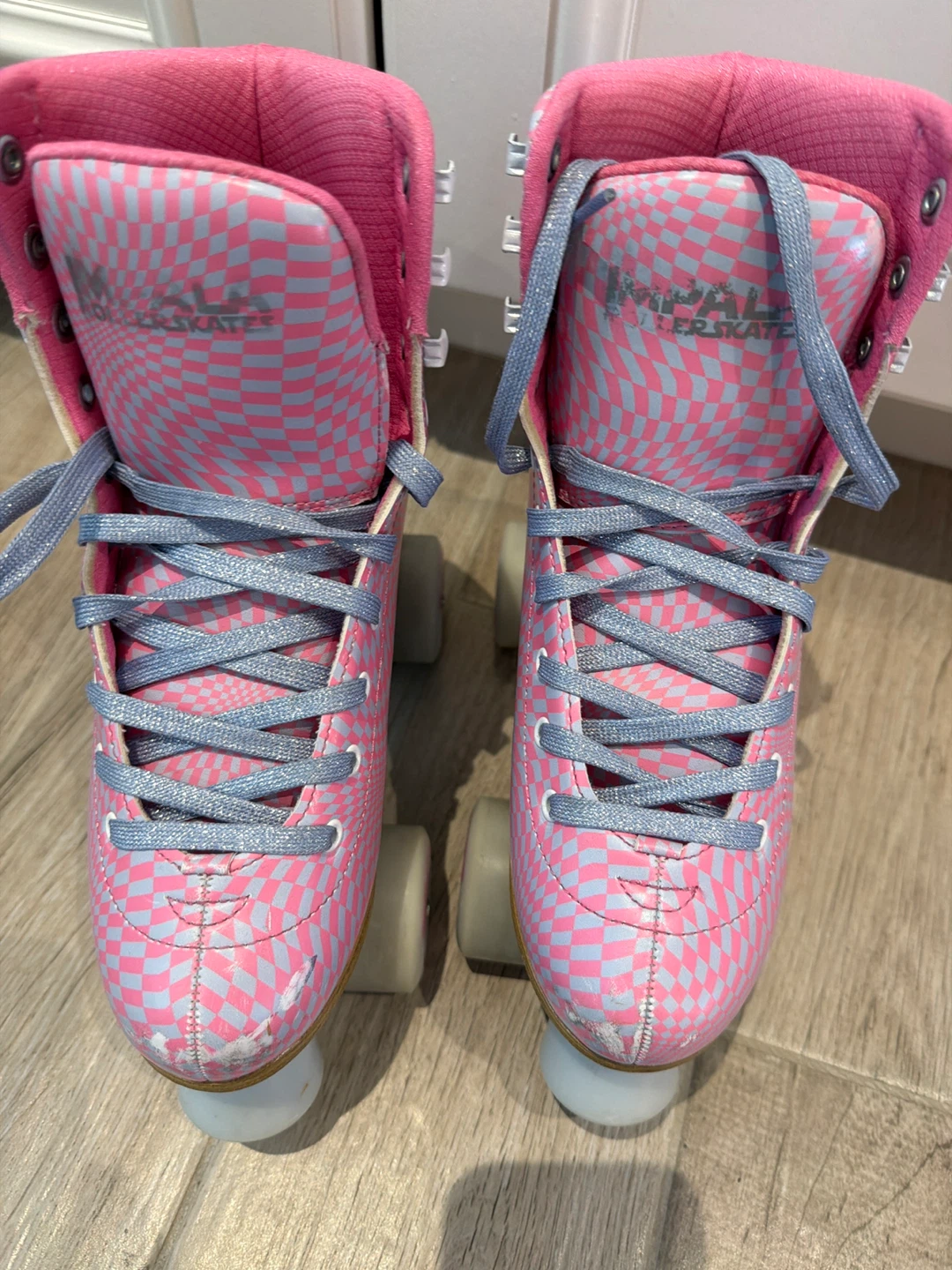 Impala Quad Roller Skates Pink Checkered