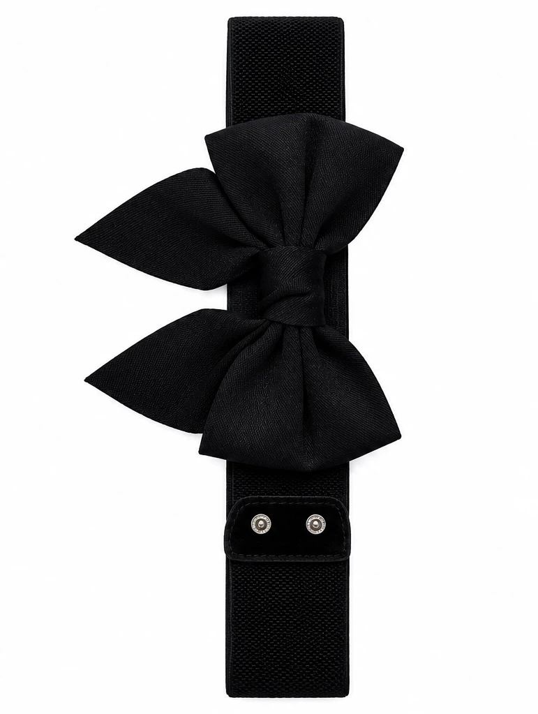 Black Elastic Bow Belt - photo 2