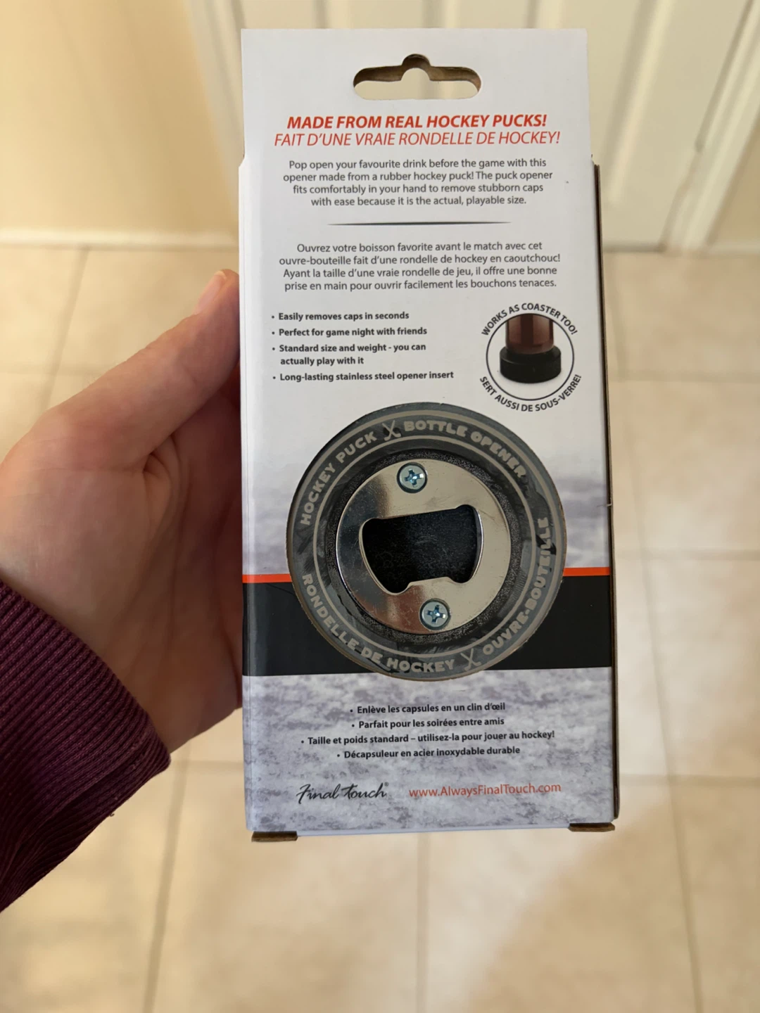 Final Touch Hockey Puck Bottle Opener - photo 2
