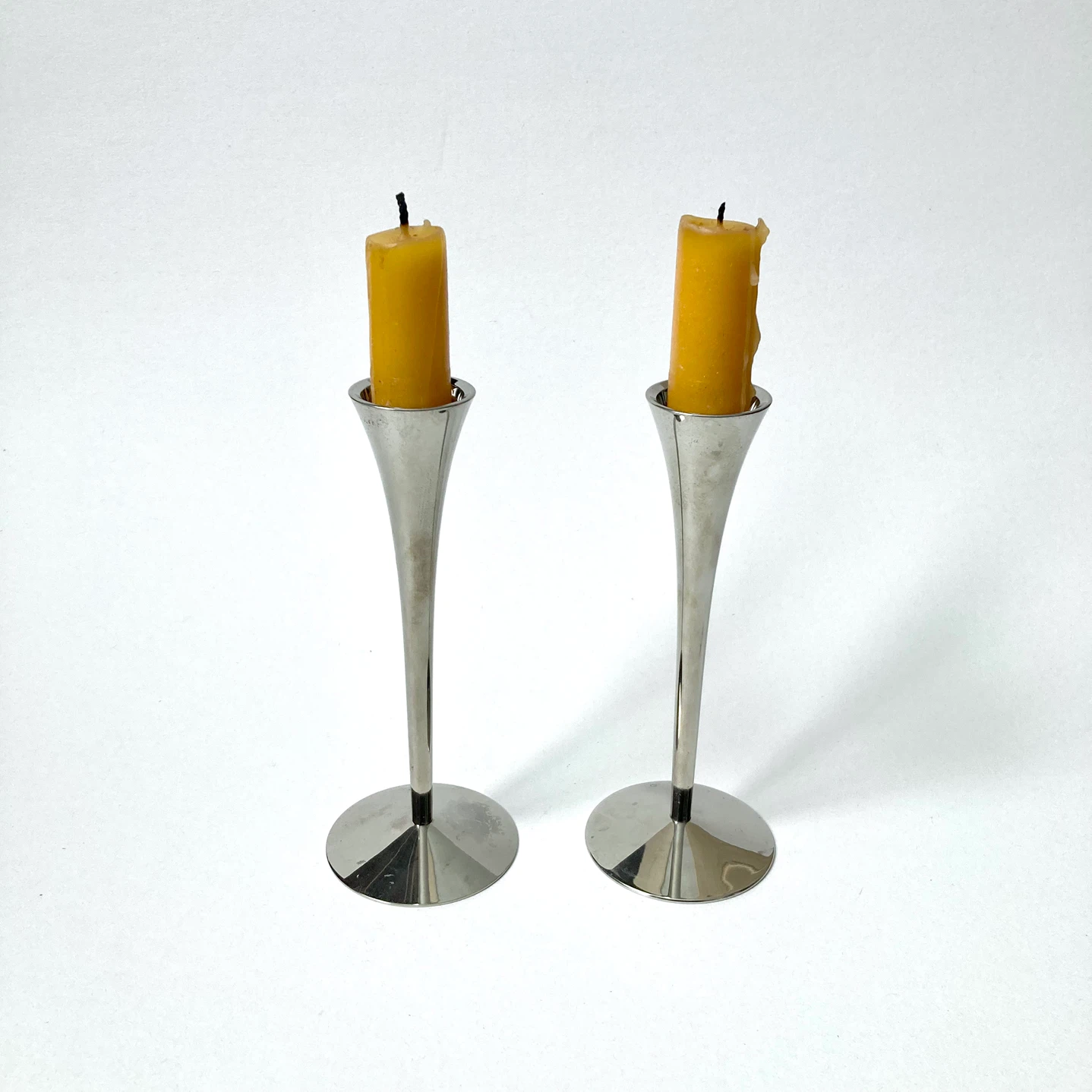 Vintage MCM Chrome Candlesticks - Solingen Germany - Pair - photo 2