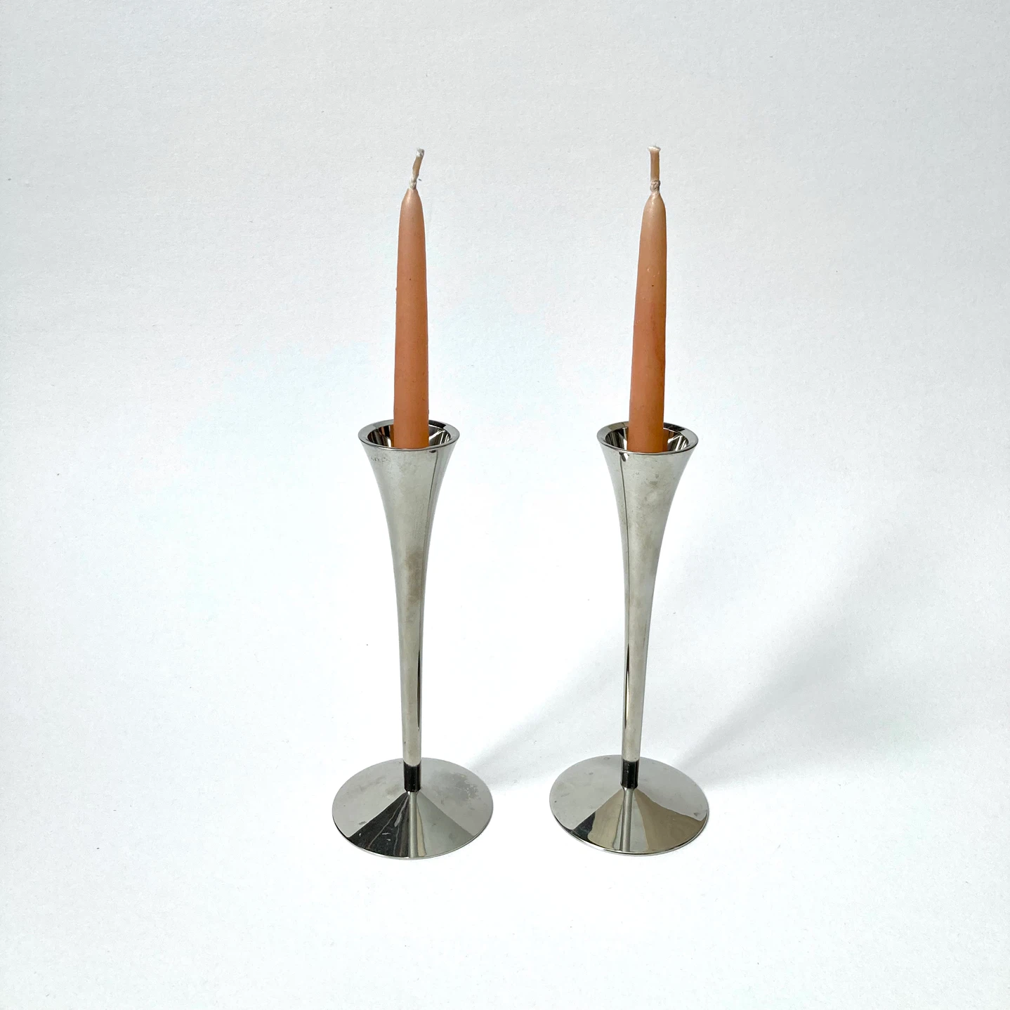 Vintage MCM Chrome Candlesticks - Solingen Germany - Pair - photo 3