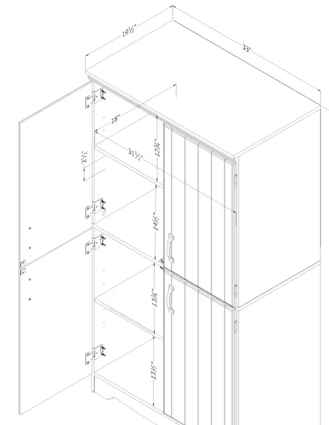 South Shore Farnel 4-Door Storage Cabinet – White – New - photo 5