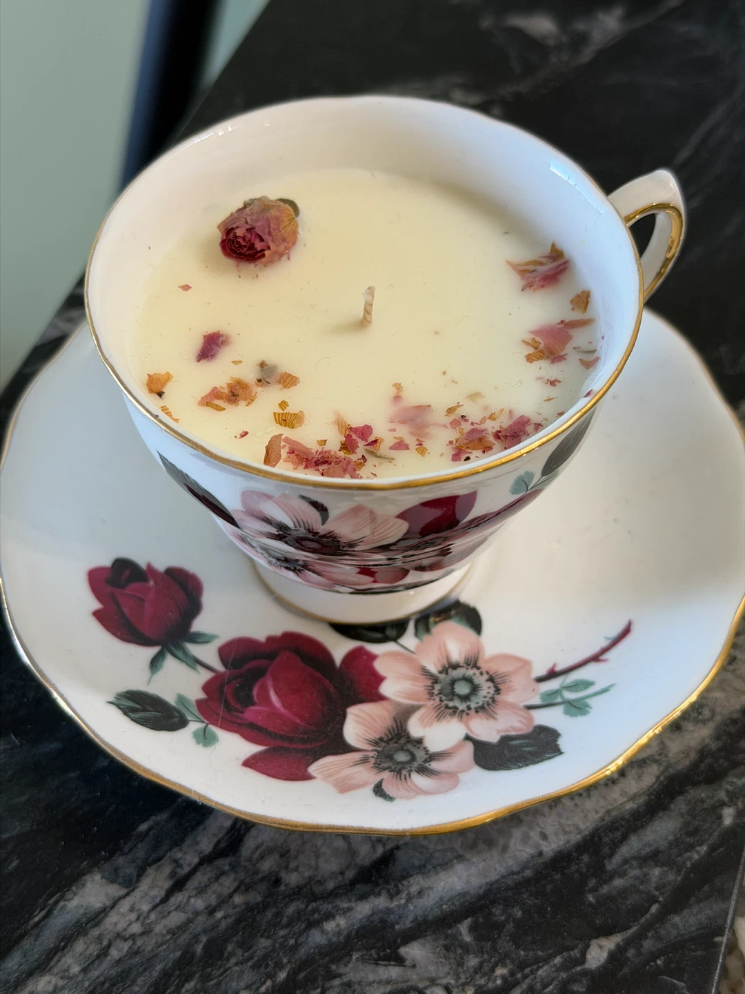 Floral Teacup Soy Wax Candle