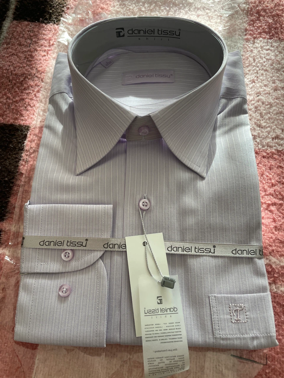 Daniel Tissu Men's Long-Sleeve Dress Shirt, Size L