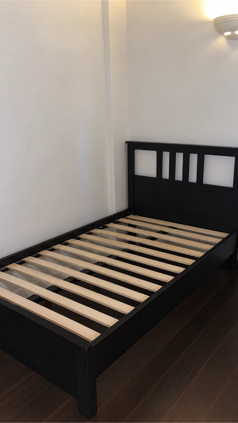 Single Bedframe & Wood Cabinet with Drawer