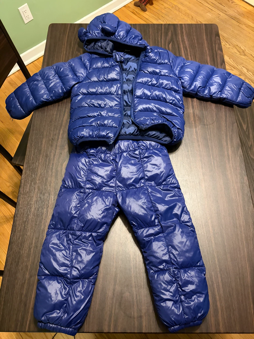 Blue Puffer Jacket and Pants Set