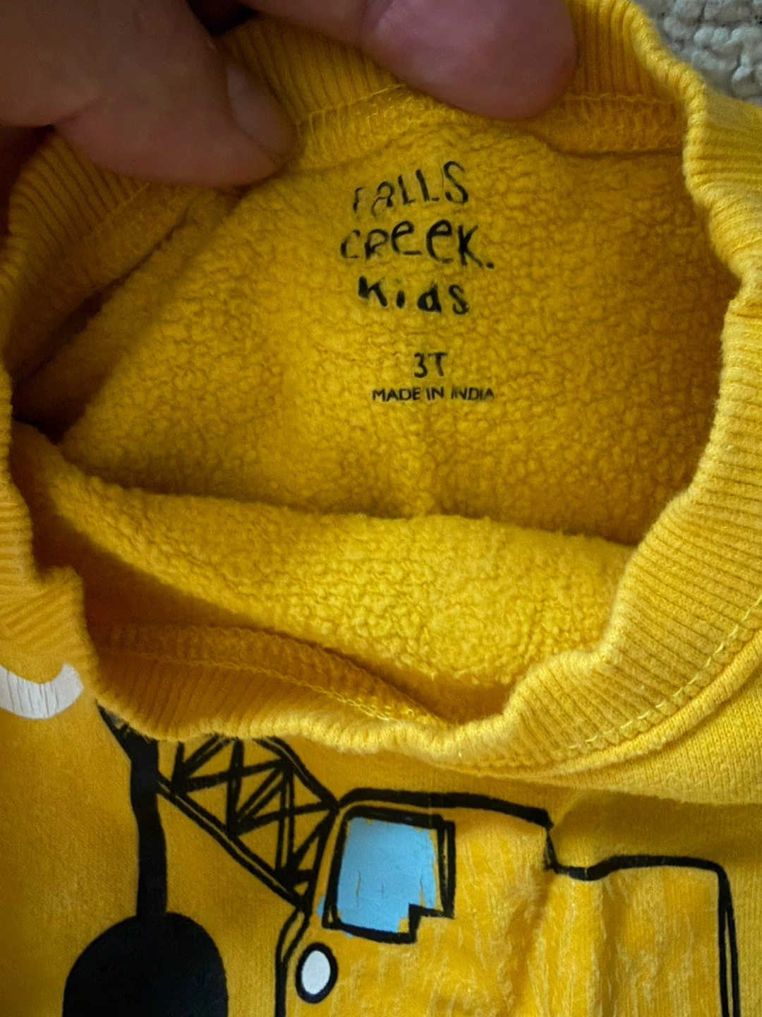 Falls Creek Kids Yellow Construction Sweatshirt 3T - photo 2
