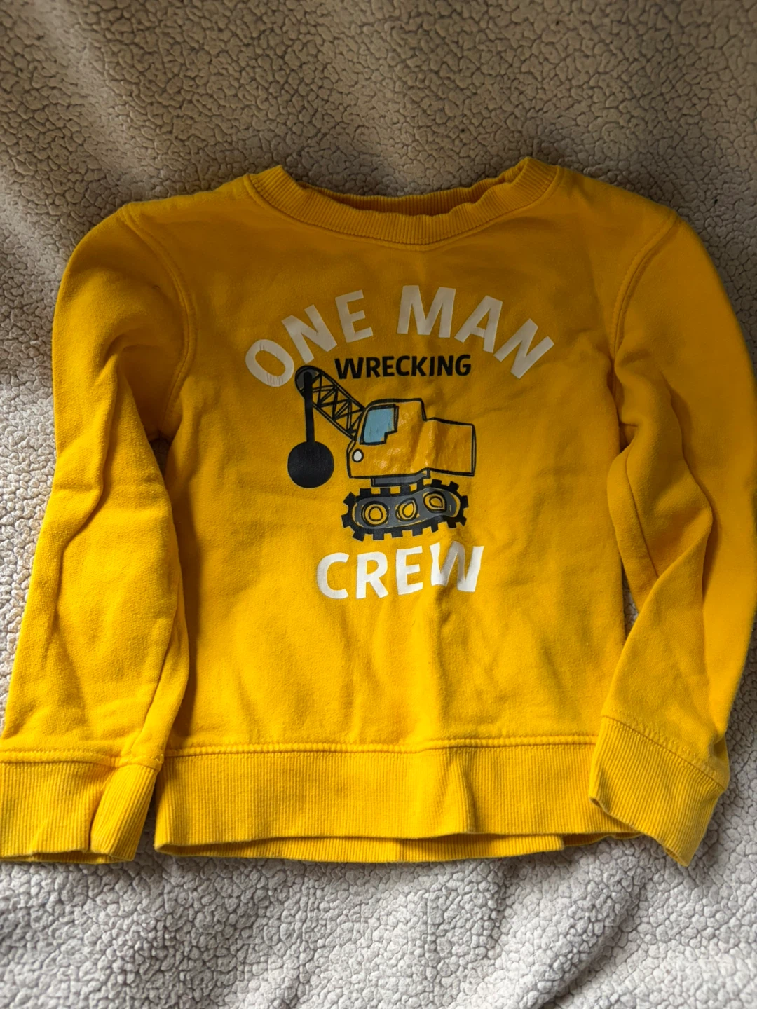 Falls Creek Kids Yellow Construction Sweatshirt 3T