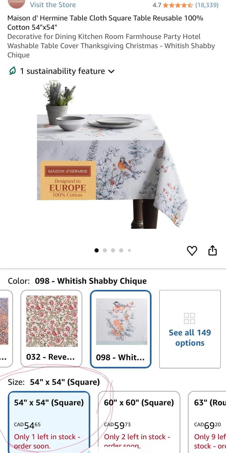 Sealed! Maison d'Hermine Table Cloth - photo 3