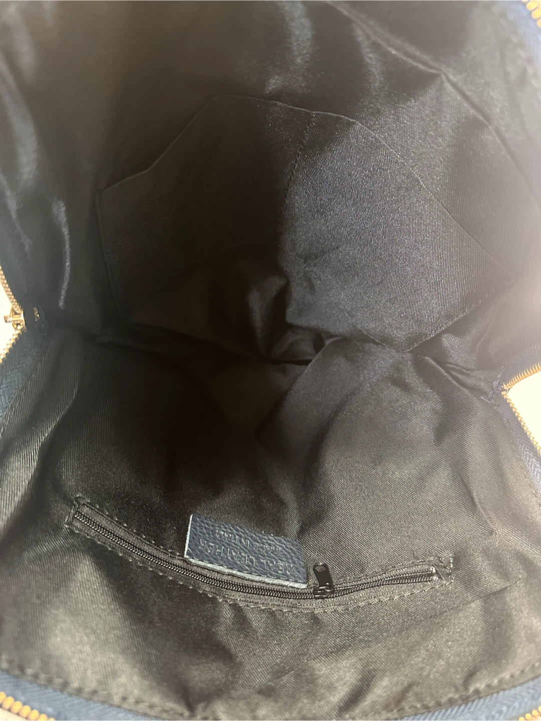 Navy Blue 100% Genuine Italian Leather Backpack - photo 4