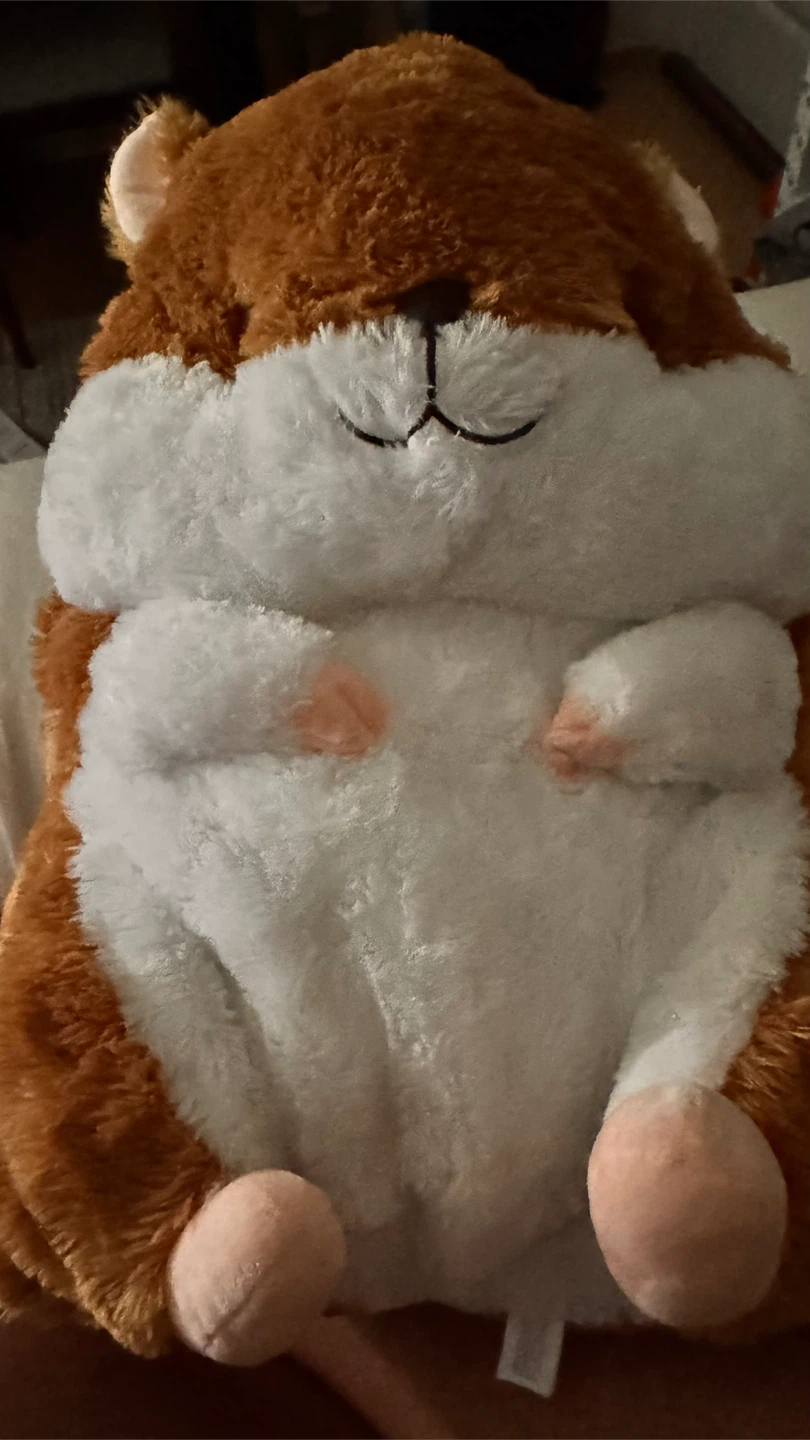 Soft Brown and White Hamster Plush Toy
