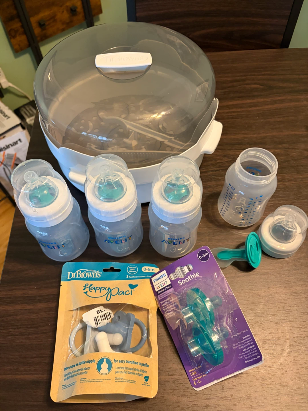 Philips Avent Bottles, Sterilizer, and Pacifiers