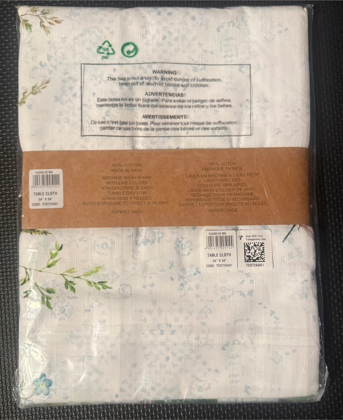 Sealed! Maison d'Hermine Fleurs de Mai Tablecloth - photo 2