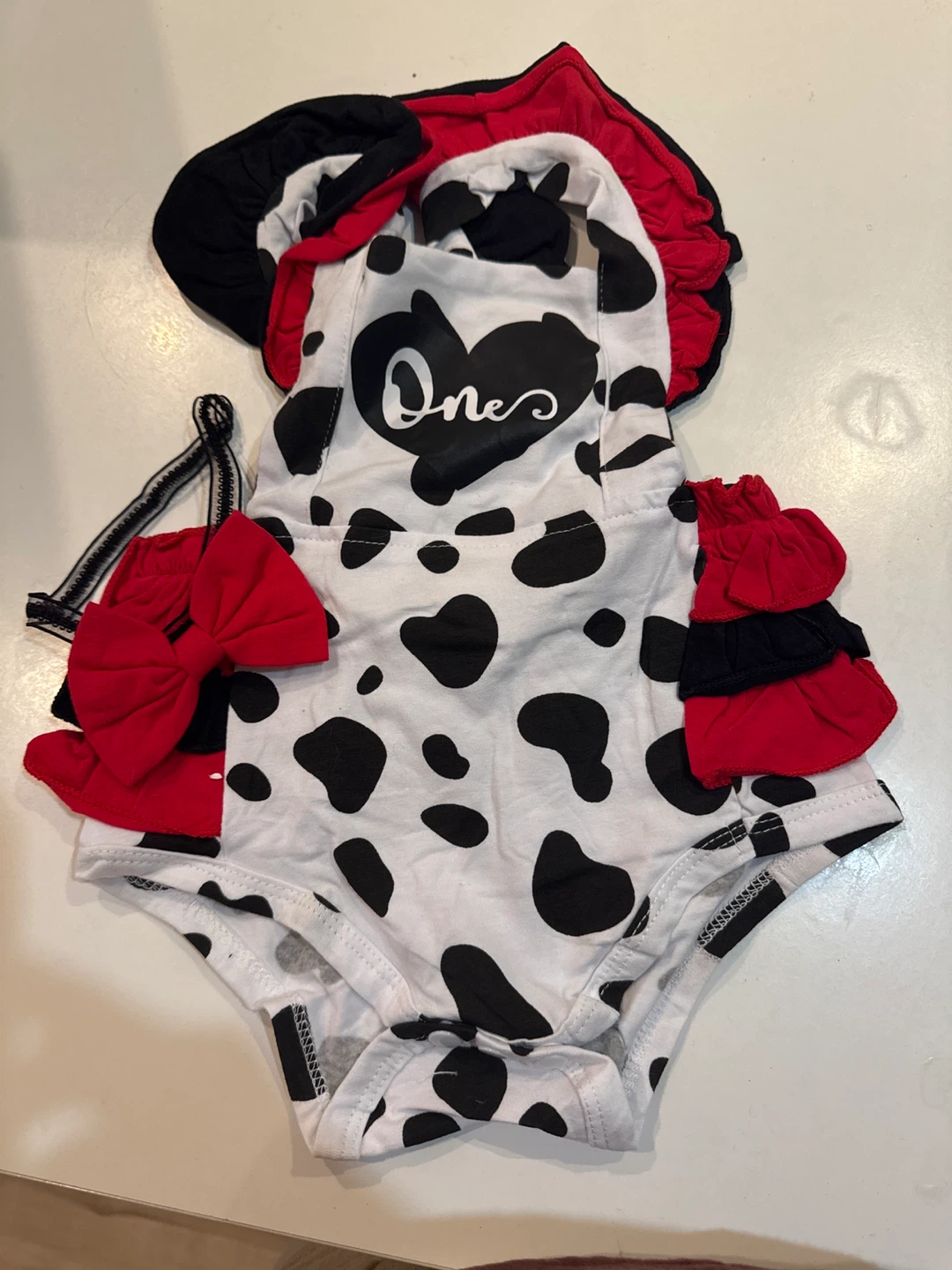 Baby Cow Print One Year Old Outfit
