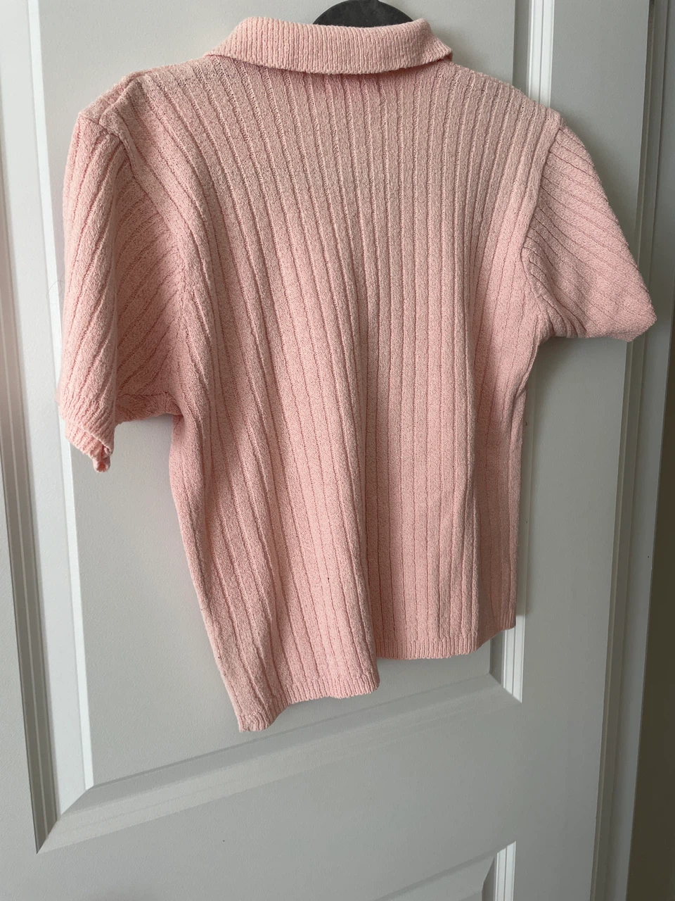 Like new size M FairSet Pink Ribbed Polo Button-Up Shirt - photo 3
