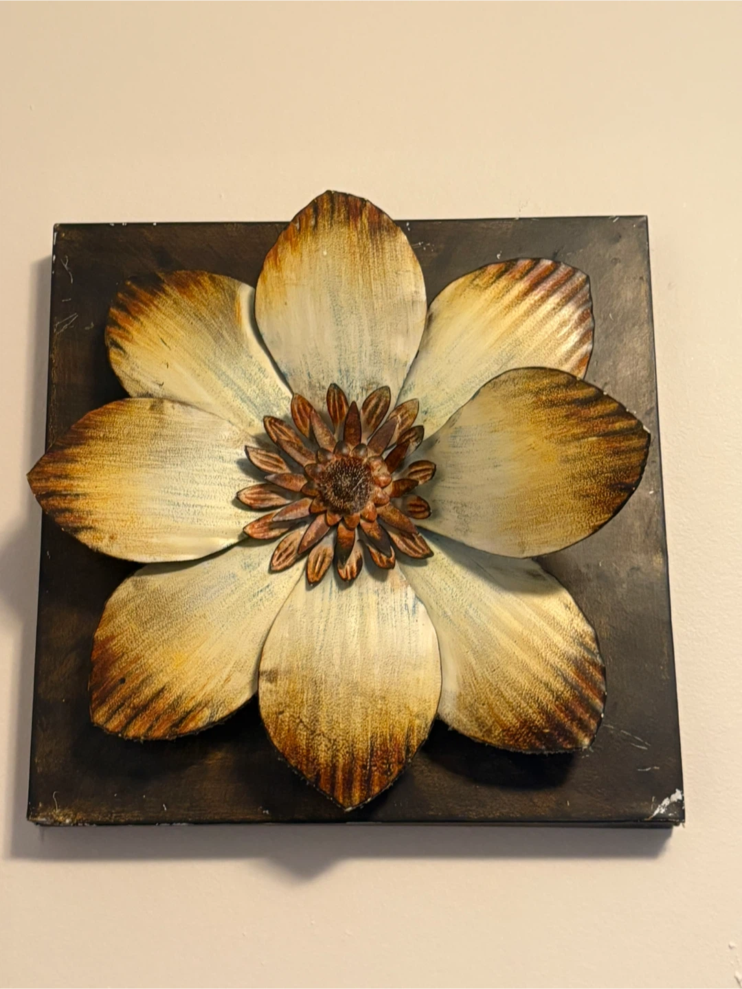 Vintage 3D Metal Flower Wall Decor - photo 2